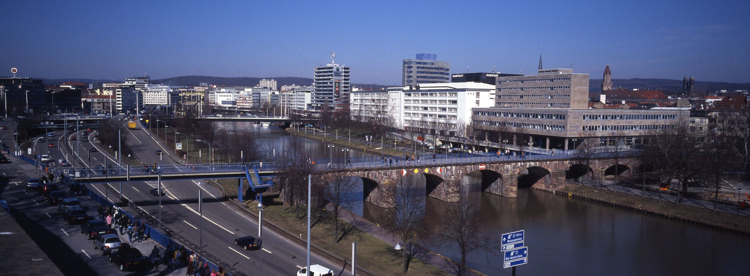 Saarbrücken: Stadtpanorama an der Saar